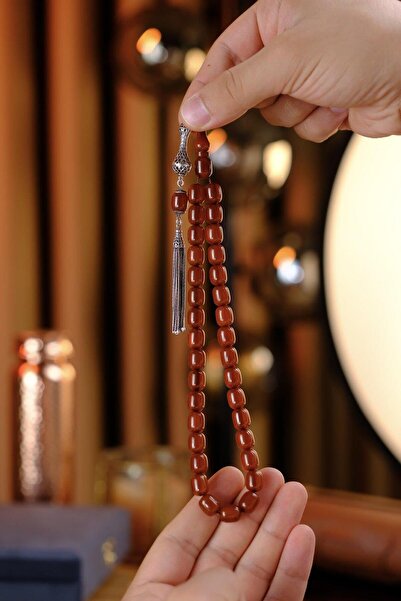 dergah tesbih Çubuk Sıkma Kehribar El İşçiliği Gümüş Tasarım Tesbih