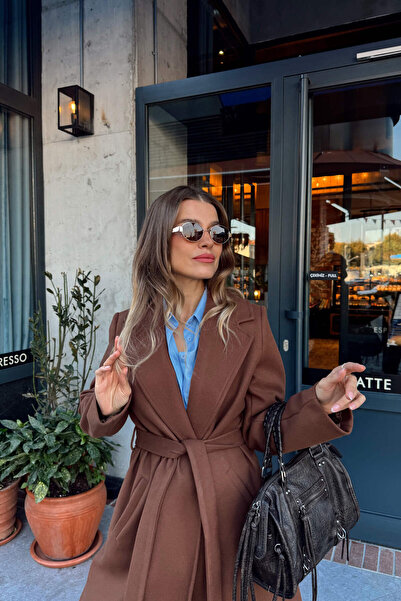 Sue Store Brown Lined Cashmere Coat