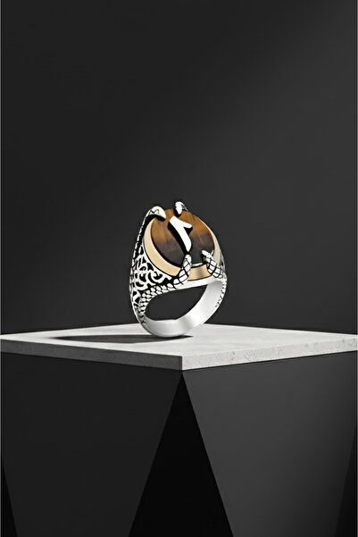 Takıdepo Pençe Model Kaplangözü Taşı Üzerine Elif Gümüş Yüzük