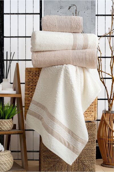 Nurpak Туана Лляний набір для ванної кімнати з 4 предметів у коробці 2 штуки 90x150 см 2 штуки 50x90 см