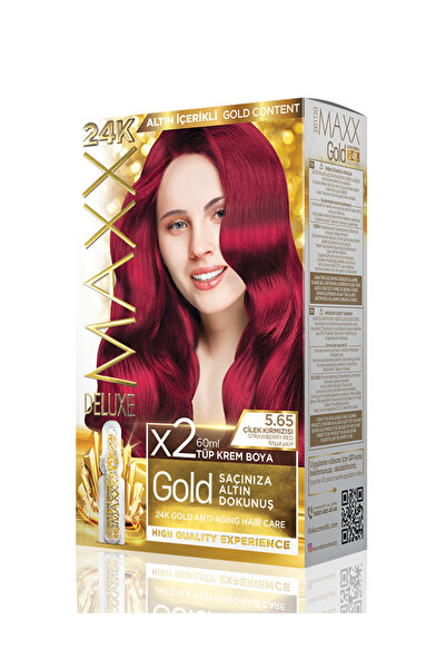 MAXX DELUXE Golden 5.65 Çilek Kırmızısı 24k Altın Içerikli Set Boya