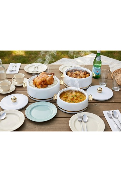 Generic 2500/2000/1500ml White Food Container Set