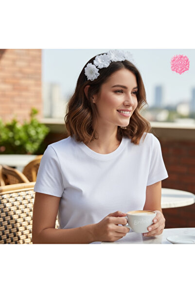 BRIDEIST WEDDING CO Viskon Pamuklu|İç Göstermeyen Tişört| Uzun Özel Kalıp Tişört| Beyaz & Pembe Seçenekli Premium Tişört