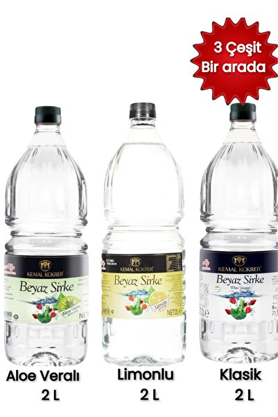 Kemal Kükrer “Kemal Kükrer Beyaz Sirke 2 L (Klasik, Limonlu, Aloe Veralı) 3’l...