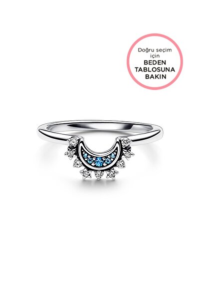 Pandora Gökyüzü Mavisi Işıltılı Ay Yüzük