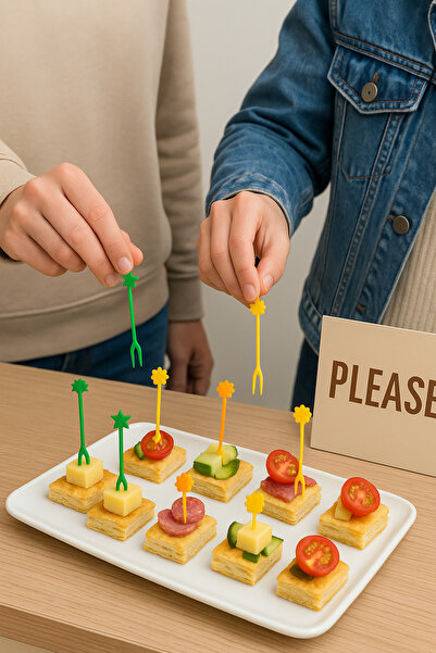 Özkan Ambalaj Temizlik Plastic Gin / Chips / Fruit / Baklava / Presentation Fork 100 Pieces