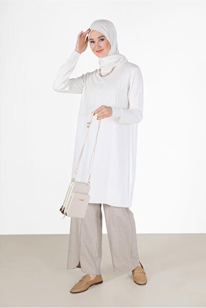 Alvina KENDİNDEN DESENLİ TRİKO TUNİK 42007