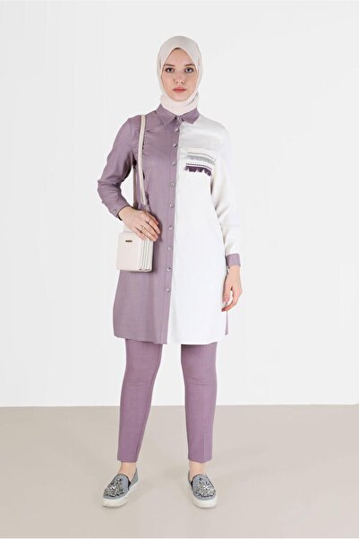 Alvina Two-Color Tassel Detailed Tunic 42291