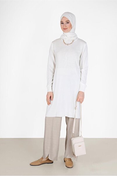 Alvina KENDİNDEN DESENLİ TRİKO TUNİK 42007