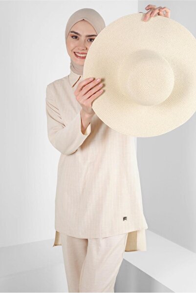 Alvina طقم بنطلون مزدوج بياقة قميص مخطط 43601