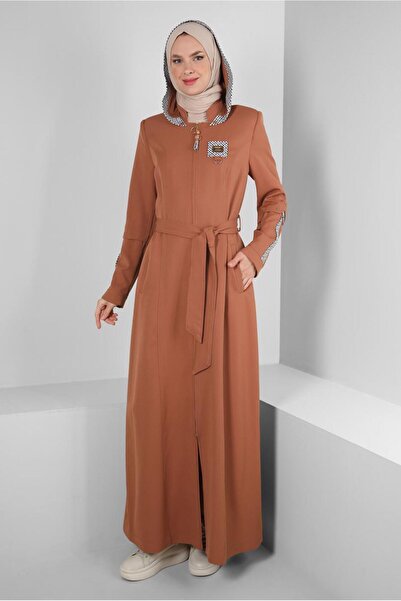 Alvina Removable Hooded Plaid Detailed Curtain 10704