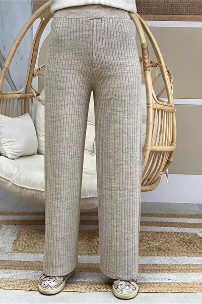 TRENDTESETTÜR Women's Mink Ribbed Knitwear Trousers T 2922