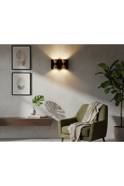 Kendal KDA740 MERKÜR LED APLİK 4W 360 Lümen SİYAH- GOLD - Gün Işığı