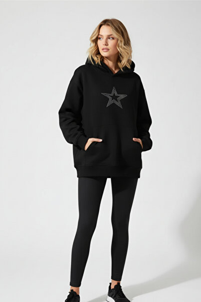 UNCİA OUTDOORS Glugă supradimensionată unisex cu imprimeu stea