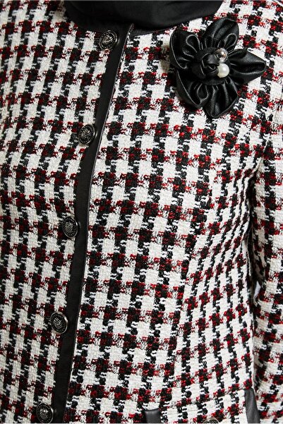 Alvina 30502 Model Brooch Detailed Skirted Suit