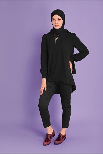 Alvina جولة الرقبة جيب تونك 40732