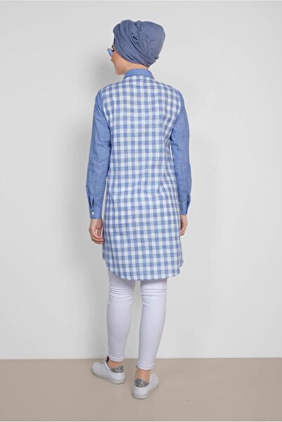 Alvina Хлопчача туніка з бавовняної тканини з квадратним візерунком 4146