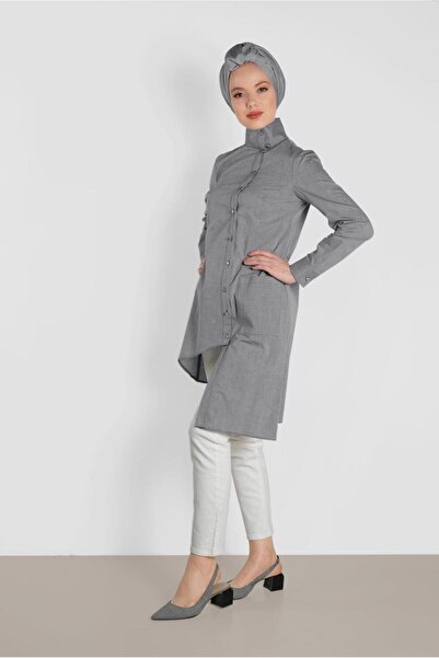 Alvina 4371 Model Asymmetrical Cut Tunic