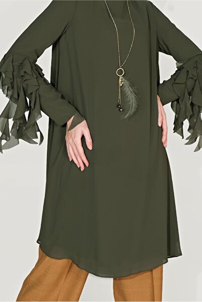 Alvina KOLLARI FIRFIR DETAYLI ŞİFON TUNİK 4257