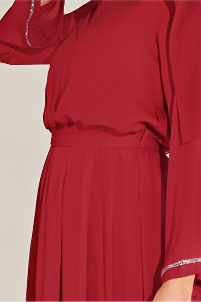 Alvina Beli Elastic Rhinestone Salaş Dress 40772