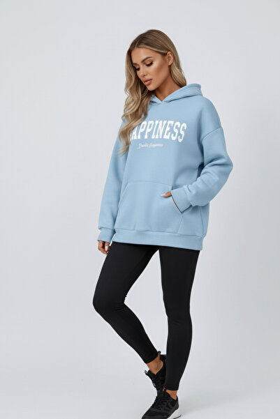 UNCİA OUTDOORS سويت شيرت مطبوع بغطاء للرأس مقاس كبير للجنسين من HAPPINES