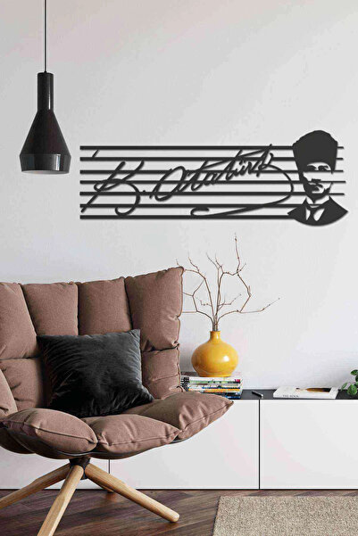 RetroLazer Mustafa Kemal Atatürk İmza ve Silüet 3D Mdf Tablo Evinize Ofisinize