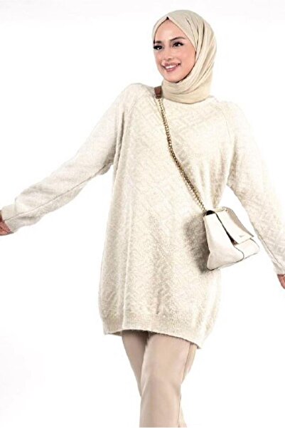 TRENDTESETTÜR Women's Beige (Stone) Patterned Tunic t 62381