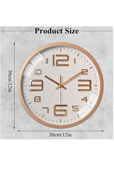 fulina 12'' Wall Clock,Non-Ticking,Battery Operated Round,Easy to Read for Kitchen,Bedroom,Office,School