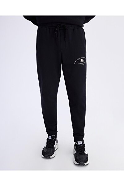 Kappa Authentic Franz Pant Erkek Siyah Regular Fit Eşofman Altı