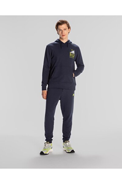 Kappa Authentic Spacetime Hoodie Erkek Gri-Mavi Regular Fit Hoodie