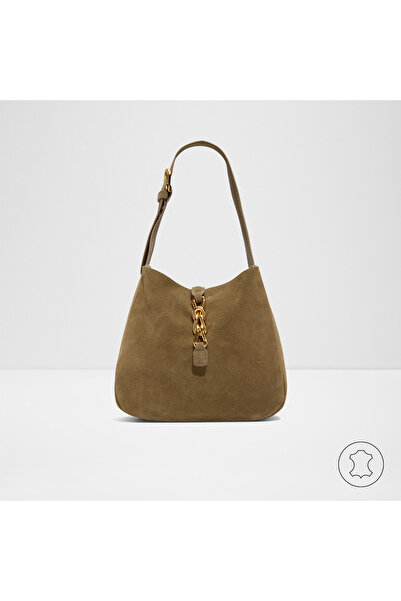 Aldo SOFFIETTALUXE - Kadın Orta Boy Hakiki Deri Haki Tek Bölmeli Sabit Omuz A...