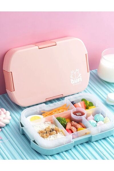 fulina 920 ML Children's Lunch Box,with 6 Compartments & 1 Silicone Seal,for Microwaves and Dishwashers