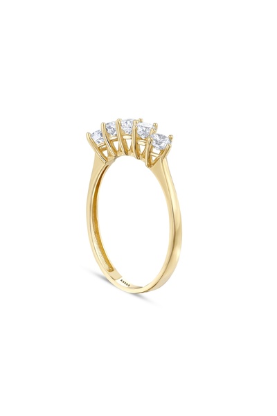 Assos Pırlanta Altın Beştaş Yüzük - 14K