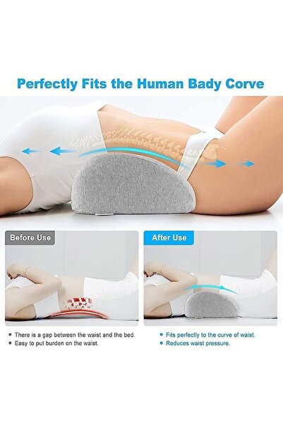 fulina Lower Back Pillow,Lumbar Support Pillow for Bed,Waist Stretch,Relieve Low Back Pain,for side-lying
