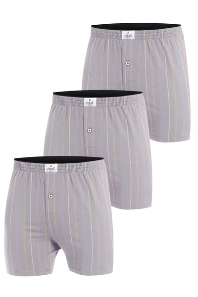 Öts 3'lü Erkek Süprem Boxer Gri (%100 Pamuk)