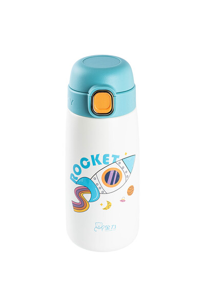 DKADI OKADI FUN DESENLİ MAVİ PASLANMAZ ÇELİK TERMOS 420ML