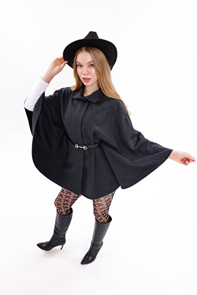 Moda Palmiss Women's Belted Stitched Poncho