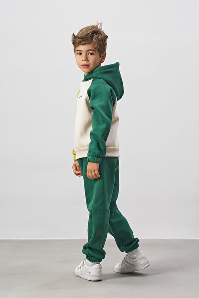 Minipodyum Σετ αθλητική φόρμα με εμπριμέ Color Block Boy's Bottom Top