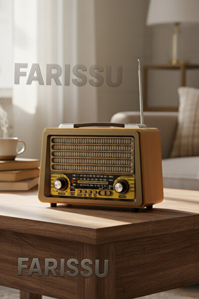 farissu Gerçek Ahşap Eskitme Görünümlü RT-750 Nostaljik Müzik Kutusu – 3 Band...