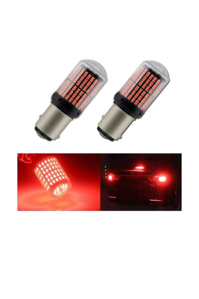 bilgili garage 1016 Çift Duy 144 Led Kırmızı Ampul 2 Adet