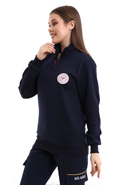 Bilenn Tekstil 112 Sweatshirt Kışlık Unisex Balıkçı Yaka - Lacivert