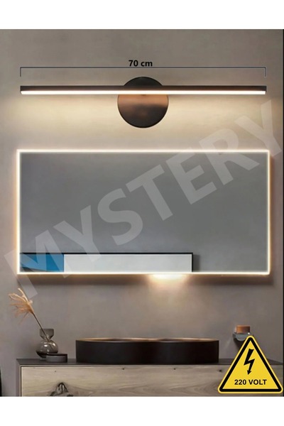 MYSTERY Siyah Banyo Duvar Ayna Tablo Koridor Cafe Hotel Aydınlatması Led Flüt Aplik Günışığı