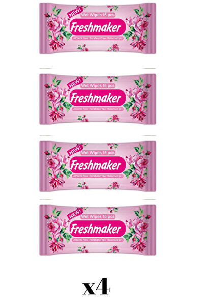Freshmaker Promo pack of 4 pieces - pocket wet wipes, 15 pcs.