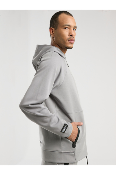 EVERLAST Чемпіонська колекція Сірий чоловічий світшот з високим коміром, повним застібкою-блискавкою та капюшоном