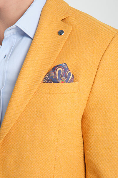 Frappoli Allegrie Чоловічий жовтий баталь великого розміру з монокомірним візерунком та вузьким кроєм