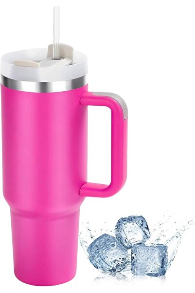 Generic Quencher Flowstate Tumbler Thermos Cup with Straw 1.18L Black | Stainless Steel Water Bottle