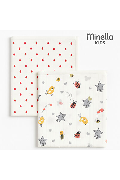 minella kids بطانية أطفال من القطن الممشط بطبقة واحدة وبطانية من الموسلين مقا...