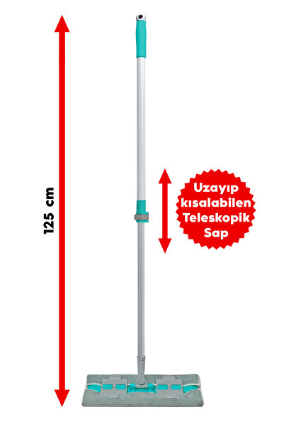 SMARTER Magıc Mop Paspas Temizlik Seti Mandallı Yer Yüzey Temizlik Havlusu Bezi Uyumlu