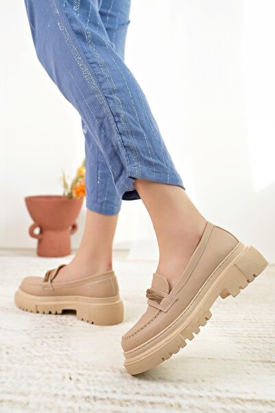 Nesil Shoes Tarha 203 Nude Maskülen Kadın Ayakkabı