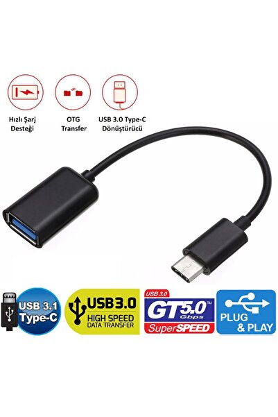 Gplus Tc315 Macbook Telefon Tablet Uyumlu Usb 3.0 To Type-c Otg Beyaz